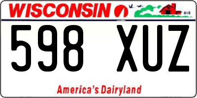 WI license plate 598XUZ