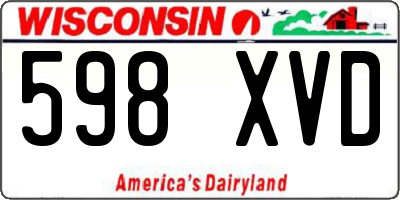 WI license plate 598XVD