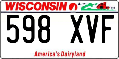 WI license plate 598XVF