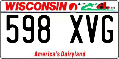 WI license plate 598XVG