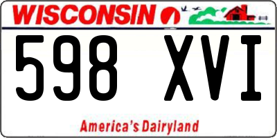 WI license plate 598XVI