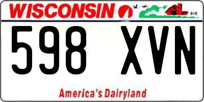 WI license plate 598XVN