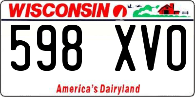 WI license plate 598XVO