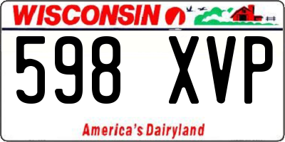 WI license plate 598XVP