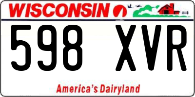 WI license plate 598XVR