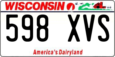 WI license plate 598XVS