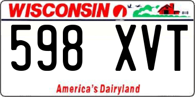 WI license plate 598XVT