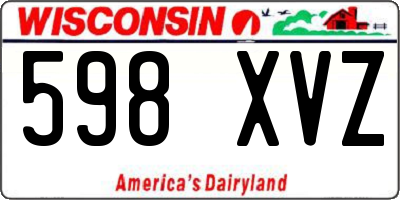 WI license plate 598XVZ