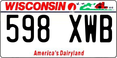 WI license plate 598XWB