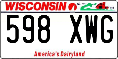 WI license plate 598XWG