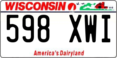 WI license plate 598XWI