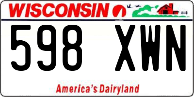 WI license plate 598XWN