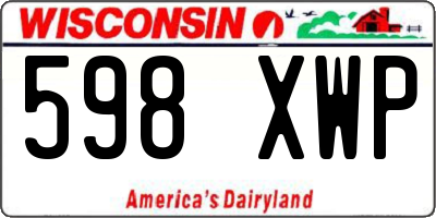 WI license plate 598XWP
