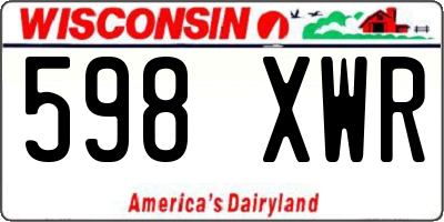 WI license plate 598XWR