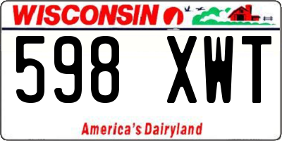 WI license plate 598XWT
