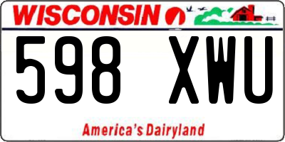 WI license plate 598XWU
