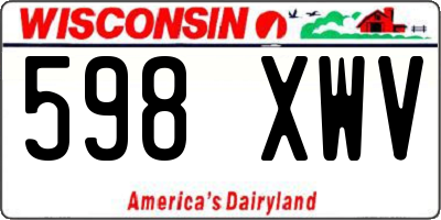 WI license plate 598XWV
