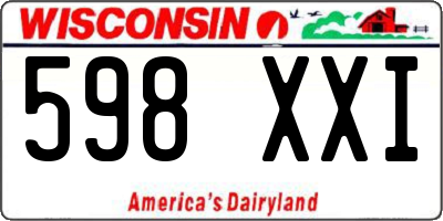 WI license plate 598XXI