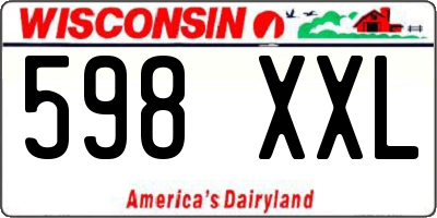 WI license plate 598XXL
