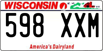 WI license plate 598XXM