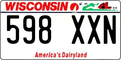 WI license plate 598XXN