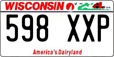 WI license plate 598XXP