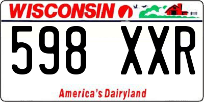 WI license plate 598XXR