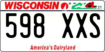WI license plate 598XXS