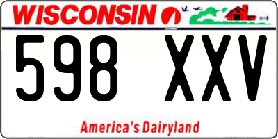 WI license plate 598XXV