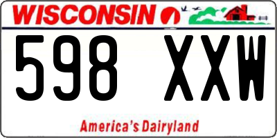 WI license plate 598XXW