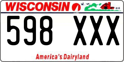 WI license plate 598XXX