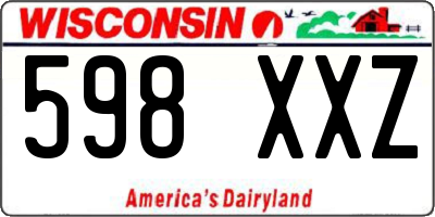 WI license plate 598XXZ