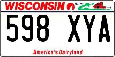 WI license plate 598XYA
