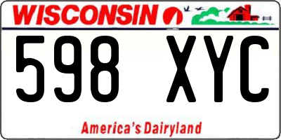 WI license plate 598XYC