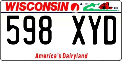 WI license plate 598XYD