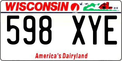 WI license plate 598XYE
