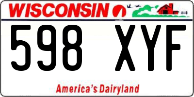 WI license plate 598XYF