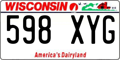 WI license plate 598XYG