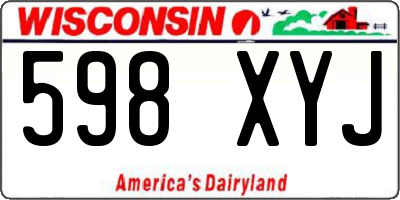 WI license plate 598XYJ