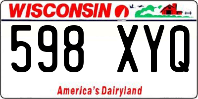 WI license plate 598XYQ