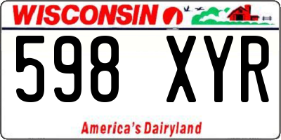 WI license plate 598XYR
