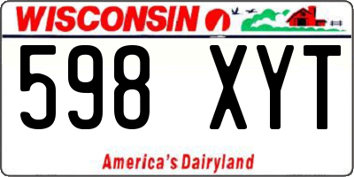 WI license plate 598XYT