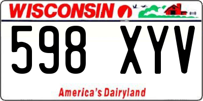 WI license plate 598XYV