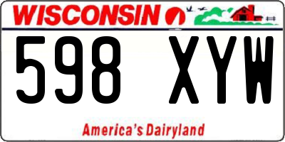 WI license plate 598XYW