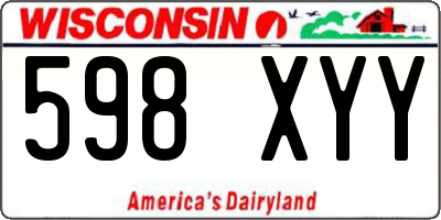 WI license plate 598XYY