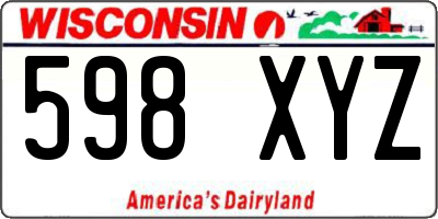 WI license plate 598XYZ