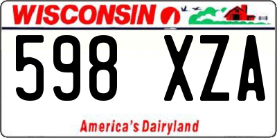 WI license plate 598XZA