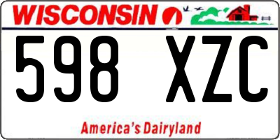 WI license plate 598XZC