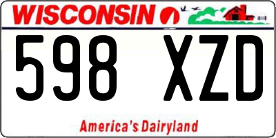 WI license plate 598XZD
