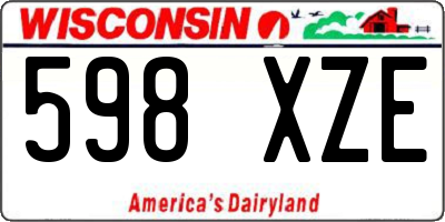WI license plate 598XZE